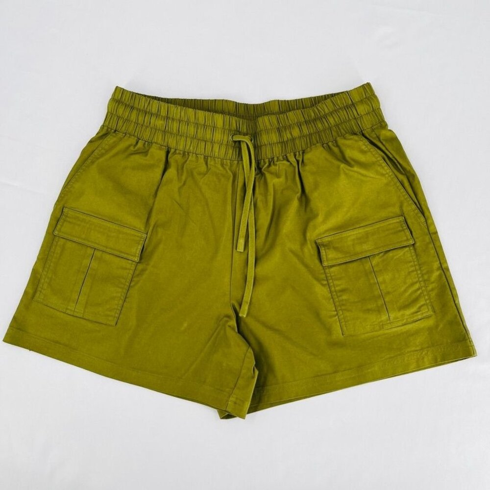 Fablethics Women's Camden Cargo Short Size XL Faded Olive High Waist Pockets
